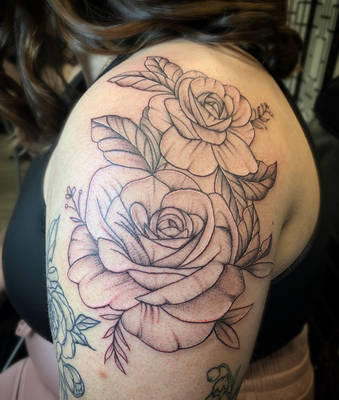 Whip shaded roses 