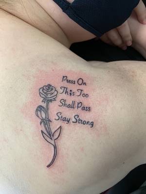 Simple line work rose and script 