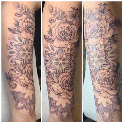 Floral/mandala sleeve start 