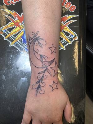 Simple moon and stars 