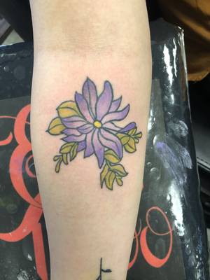 Not my line work, colored floral piece 