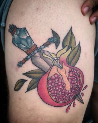 Custom dagger and pomegranate 