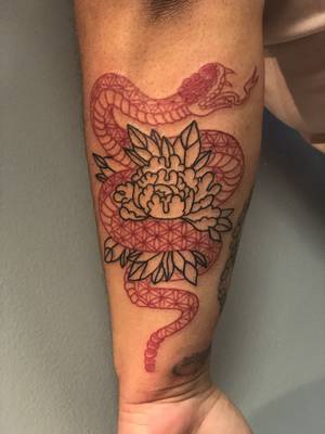Snake and peony 