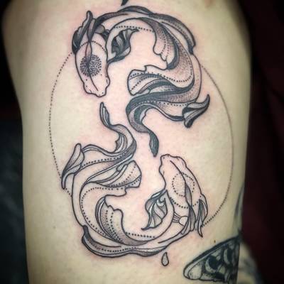 Geometric koi fish 