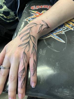 Hand drawn willow branch 